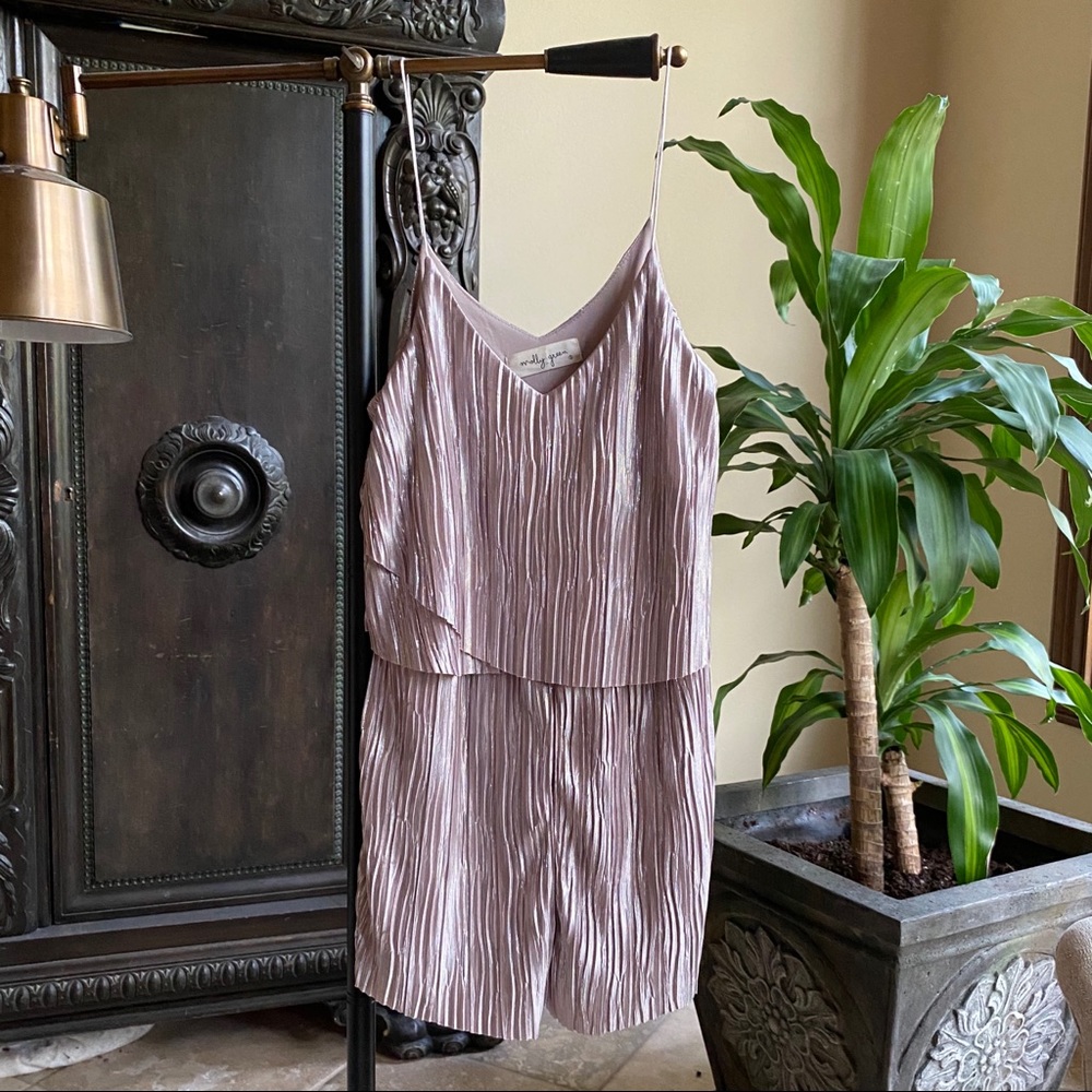 Molly Green Romper Silver/Champagne Size Small
